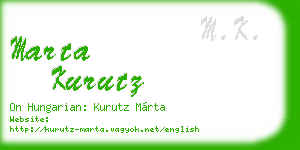 marta kurutz business card